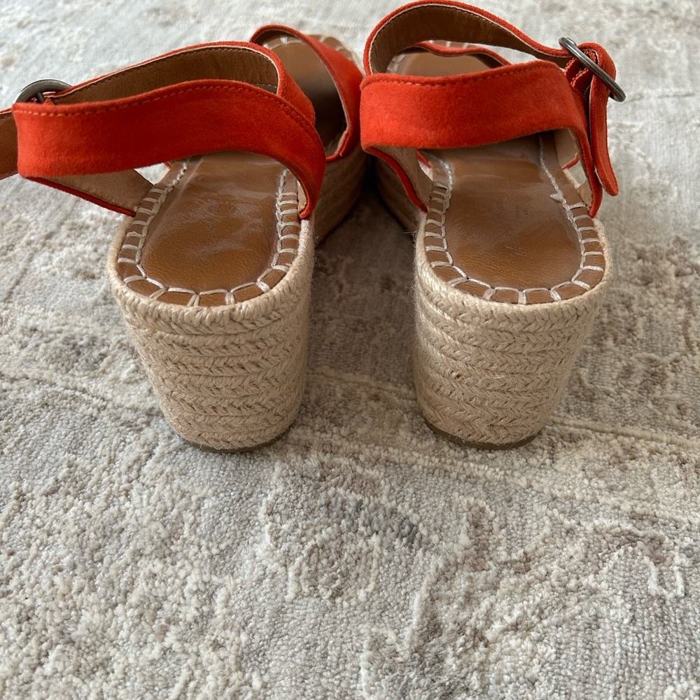 Universal Thread Alisha Espadrilles Platform Wedge Heel Orange Memory Foam 7 1/2 - Picture 4 of 6